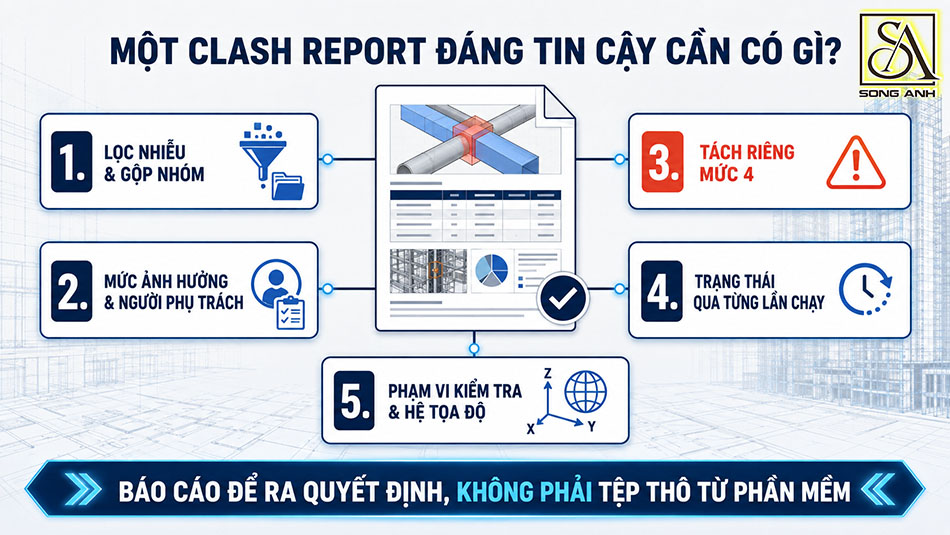 Năm nội dung cần có trong clash report dành cho chủ đầu tư dự án cao tầng